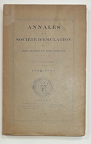 Annales de la société d'émulation du département des Vosges CV - CVI années 1929 1930