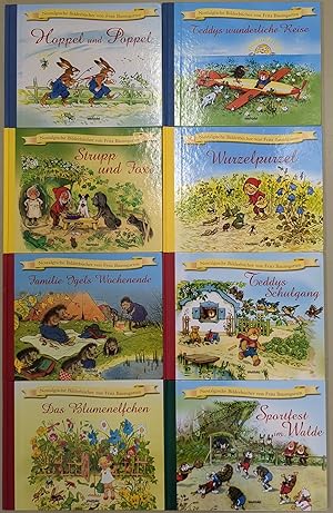 Bild des Verkufers fr 8 Nostalgische Bilderbcher Das Blumenelfchen; Familie Igels Wochenende; Wurzelpurzel; Teddys Schulgang; Strupp und Foxi; Hoppel und Poppel; Teddys wunderliche Reise; Sportfest im Walde zum Verkauf von Leipziger Antiquariat