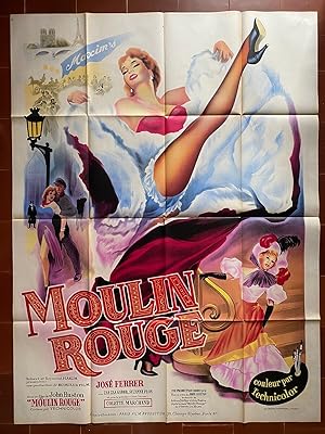 Affiche originale cinéma MOULIN ROUGE John Huston ZSA-ZSA GABOR Paris Montmartre French Cancan