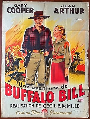 Affiche cinéma UNE AVENTURE DE BUFFALO BILL Plainsman GARY COOPER Cecil B. DeMille 60x80cm