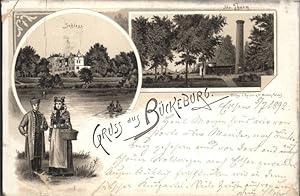 Postkarte Carte Postale 40861265 Bueckeburg Bueckeburg Schloss Ida Turm Tracht Litho x Bueckeburg