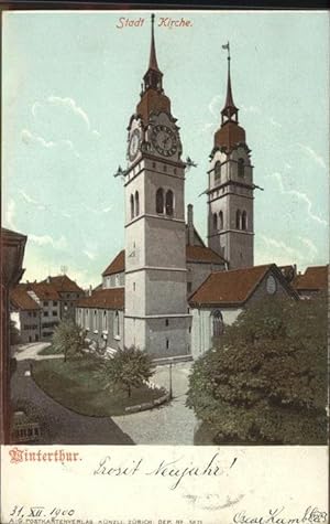 Postkarte Carte Postale 11294637 Winterthur Neujahrskarte Stadtkirche Winterthur