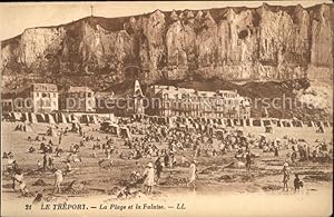 Postkarte Carte Postale 11657443 Le Treport Plage et la Falaise Le Treport