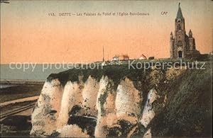 Postkarte Carte Postale 11674683 Dieppe Seine-Maritime Falaises du Pollet et l'Eglise Bon Secours...