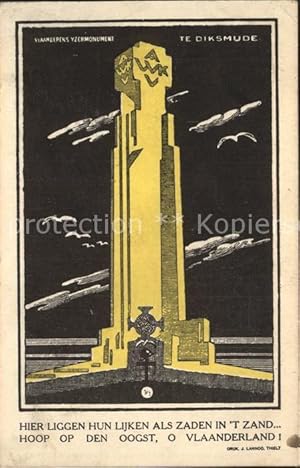 Postkarte Carte Postale 11978665 Diksmuide Flandre Politik Denkmal Diksmuide Flandre
