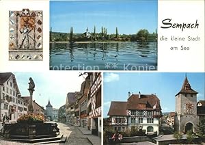 Postkarte Carte Postale 11964929 Sempach LU die kleine Stadt am See, Denkmal Sempach