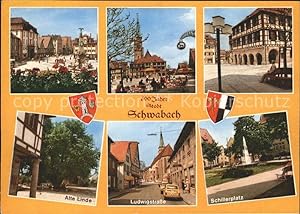 Postkarte Carte Postale 72013487 Schwabach Alte Linde Ludwigstrasse Schillerplatz Schwabach
