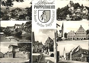 Bild des Verkufers fr Postkarte Carte Postale 72200430 Pappenheim Mittelfranken Burg Freibad Marktplatz Schloss Oberes-Tor Pap zum Verkauf von Versandhandel Boeger