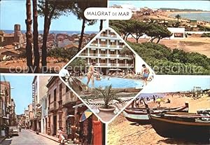 Postkarte Carte Postale 72286461 Malgrat de Mar Boote Strand Strassenpartie Malgrat de Mar