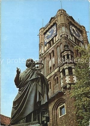 Postkarte Carte Postale 72429056 Torun Thorn Pomnik Mikolaja Kopernika i gotycka wieza ratuszowa ...