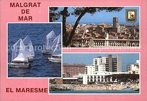 Postkarte Carte Postale 72456409 Malgrat de Mar Strand Segelboote Malgrat de Mar