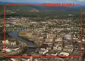 Postkarte Carte Postale 12471043 Fairbanks Alaska Downtown Chena River Fliegeraufnahme