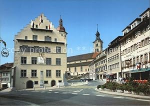 Postkarte Carte Postale 12450537 Sursee Rathaus und Pfarrkirche Sursee