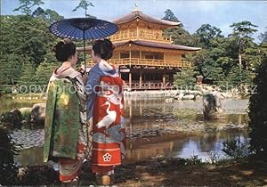 Postkarte Carte Postale 72486680 Kyoto Maiko at Golden Pavilion Kyoto