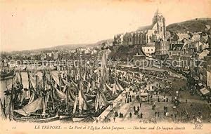 Postkarte Carte Postale 12611513 Treport Le Hafen mit Kirche Le Treport