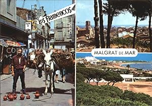 Postkarte Carte Postale 72492752 Malgrat de Mar Stadtansichten Bauer mit Esel Malgrat de Mar