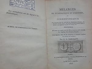 Imagen del vendedor de Mlanges de NUMISMATIQUE et D' HISTOIRE. a la venta por Lecapricorne