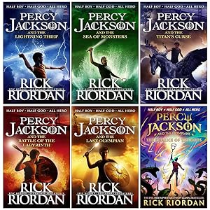 Image du vendeur pour Percy Jackson and the Olympians Collection 6 Books Set By Rick Riordan (The Lightning Thief, Sea of Monsters, Titan's Curse, Battle of the Labyrinth, Last Olympian, The Chalice of the Gods) mis en vente par usa4books