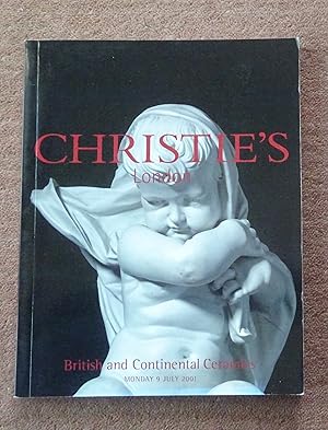 British and Continental Ceramics. 9 July 2001, Christie's London Auction Catalogue. Complete with...