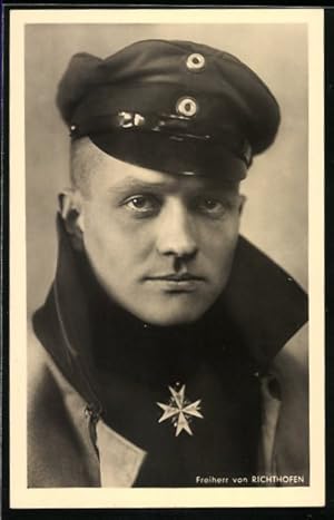 Bild des Verkufers fr Ansichtskarte Portrait des Jagdfliegers Freiherr Manfred von Richthofen, genannt Der Rote Baron zum Verkauf von Bartko-Reher
