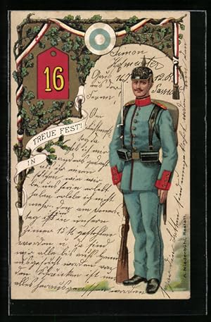 Lithographie Regiment 16, Soldat