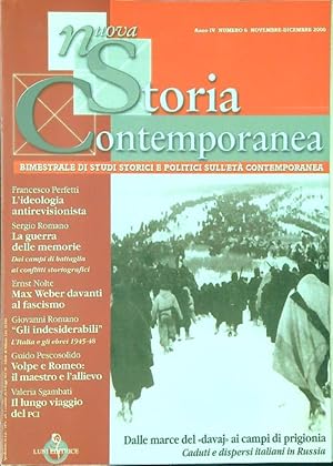 Bild des Verkufers fr Nuova storia contemporanea Anno IV n. 6 / Novembre-Dicembre 2000 zum Verkauf von Librodifaccia