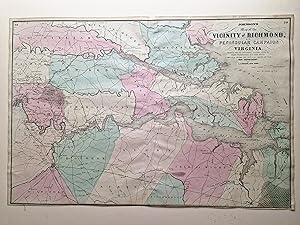 Johnsons Map of the Vicinity of Richmond, and Peninsular Campaign in Virginia