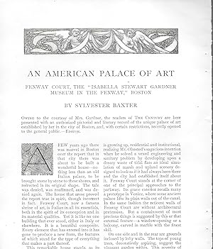 Seller image for An American Palace Of Art: Fenway Court, The Isabella Stewart Gardner Museum In The Fenway, Boston for sale by Legacy Books II