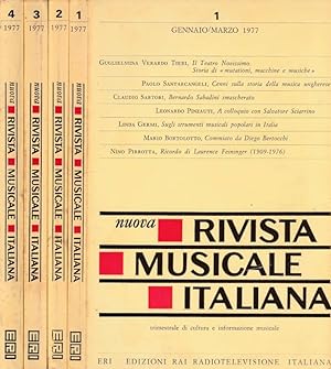 Seller image for Nuova rivista musicale italiana anno XI, n 1,2,3,4, anno 1977 Trimestrale di cultura e informazione musicale for sale by Biblioteca di Babele