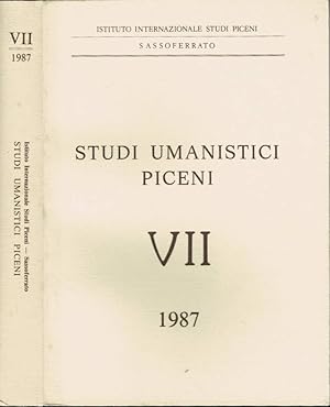 Immagine del venditore per Studi Umanistici Piceni VII - 1987 venduto da Biblioteca di Babele