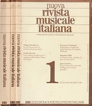 Bild des Verkufers fr Nuova rivista musicale italiana anno XVII, n 1,2,3/4, anno 1983 Trimestrale di cultura e informazione musicale zum Verkauf von Biblioteca di Babele