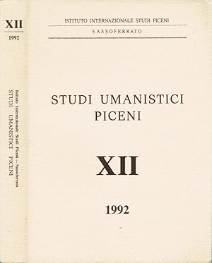 Immagine del venditore per Studi Umanistici Piceni XII - 1992 venduto da Biblioteca di Babele