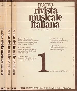 Bild des Verkufers fr Nuova rivista musicale italiana anno XVIII, n 1,2,4, anno 1984 Trimestrale di cultura e informazione musicale zum Verkauf von Biblioteca di Babele