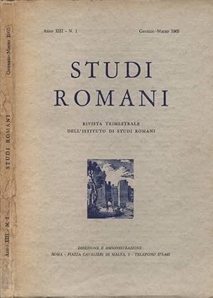 Seller image for Studi romani Anno XIII n. 1 for sale by Biblioteca di Babele