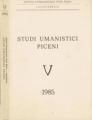 Immagine del venditore per Studi Umanistici Piceni V - 1985 venduto da Biblioteca di Babele