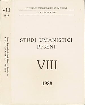 Immagine del venditore per Studi Umanistici Piceni VIII - 1988 venduto da Biblioteca di Babele