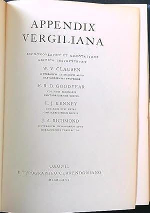 Bild des Verkufers fr Appendix Vergiliana zum Verkauf von Librodifaccia