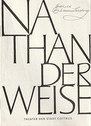 Imagen del vendedor de Programmheft Gotthold Ephraim Lessing NATHAN DER WEISE Premiere 8. Januar 1966 Spielzeit 1965 / 66 Heft 9 a la venta por Programmhefte24 Schauspiel und Musiktheater der letzten 150 Jahre