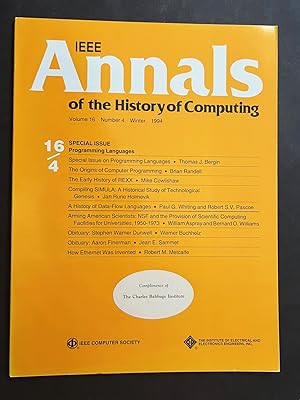 Brian Randell, "The Origins of Computer Programming" and others in the "IEEE Annals of the Histor...