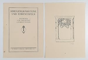 Imagen del vendedor de Kriegergrabsteine und Ehrentafeln. 30 Entwrfe. a la venta por Unterwegs Antiquariat M.-L. Surek-Becker