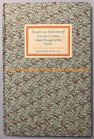 Bild des Verkufers fr Aus dem Leben eines Taugenichts. Novelle (Insel-Bcherei Nr. 224) zum Verkauf von Antiquariat Bernhard