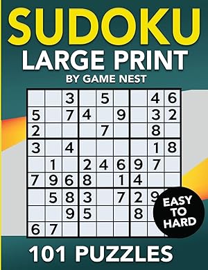 Immagine del venditore per Sudoku Large Print 101 Puzzles Easy to Hard: One Puzzle Per Page - Easy, Medium, and Hard Large Print Puzzle Book For Adults (Puzzles & Games for Adults) venduto da Goodbookscafe