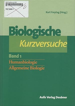 Bild des Verkufers fr Biologische Kurzversuche Band 1: Humanbiologie Allgemeine Biologie zum Verkauf von avelibro OHG
