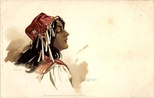 Litho Frauenportrait, Tatarei, Morgenländische Frauenschönheiten