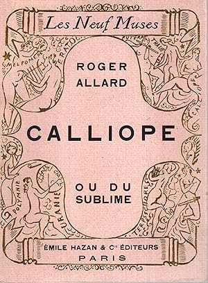 Bild des Verkufers fr Calliope; ou, Du sublime. zum Verkauf von Librairie Lalibela