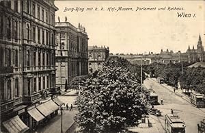 Ansichtskarte / Postkarte Wien 1 Innere Stadt, Burg-Ring, Hof-Museen, Parlament, Rathaus