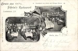 Ansichtskarte / Postkarte Berlin Tempelhof Mariendorf, Schrön's Restaurant, Lankwitzstraße 2, Inn...