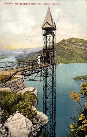 Ansichtskarte / Postkarte Bürgenstock Kanton Nidwalden, Elektrischer Aufzug, Hammetschwand-Lift