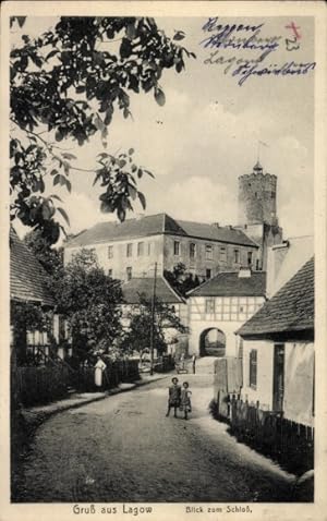 Ansichtskarte / Postkarte Lagow Neumark Ostbrandenburg, Blick zum Schloss
