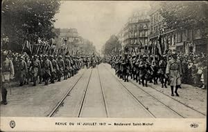 Ansichtskarte / Postkarte Paris V, Rezension vom 14. Juli 1917, Boulevard Saint Michel